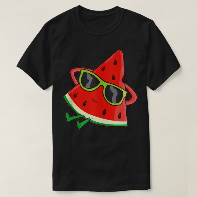 Camiseta Melón de verano de sandía con gafas de sol Agua di (Diseño del anverso)