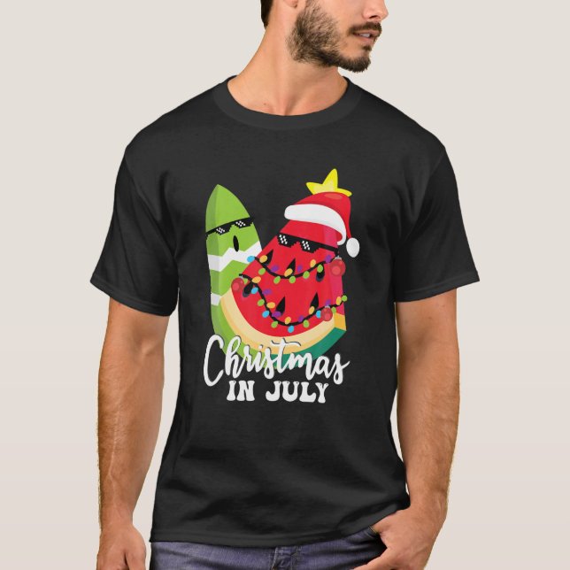 Camiseta Melón Navidades De Árboles De Navidad En Julio Cut (Anverso)