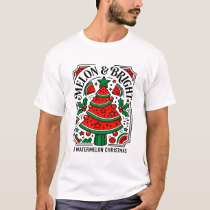 Camiseta Melón Y Un Brillante Navidad De Sandía