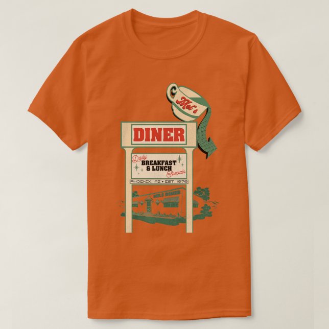 Camiseta Mels Diner (Diseño del anverso)