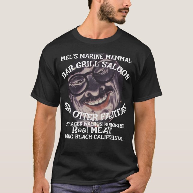 Camiseta Mel's Marine Mammal Grill Sea Otter Fajitas Walrus (Anverso)