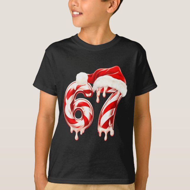 Camiseta Melting Candy Cane 67 Christmas Design, Santa Hat  (Anverso)