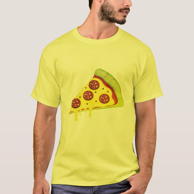 Camiseta Melting Cheesy Pepperoni Pizza Slice (Anverso)