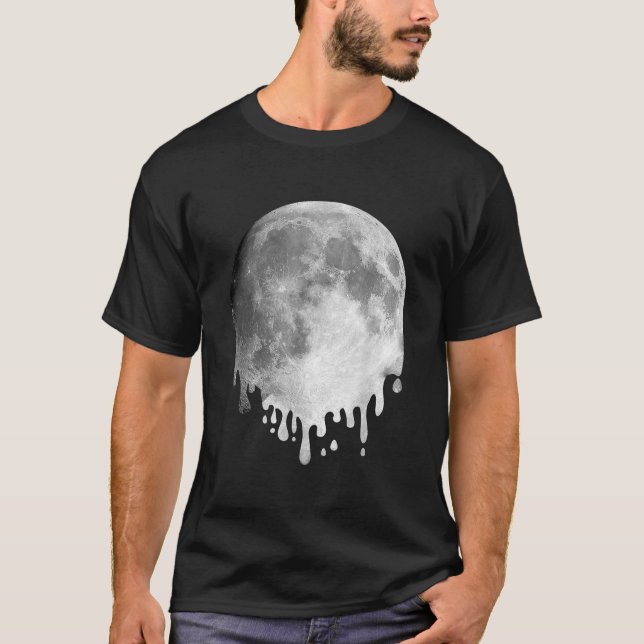 Camiseta MELTING FULL MOON Drippy Space Art  (Anverso)
