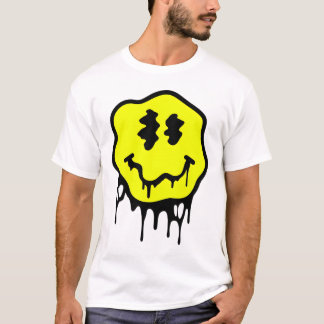 Camiseta "Melting Graffiti Smiley Face – Trippy Yellow Drip