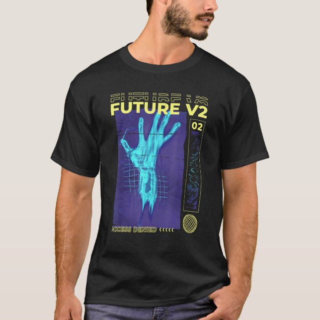 Camiseta Melting Hand Futurism Future Virtual Reality KI AI (Anverso)