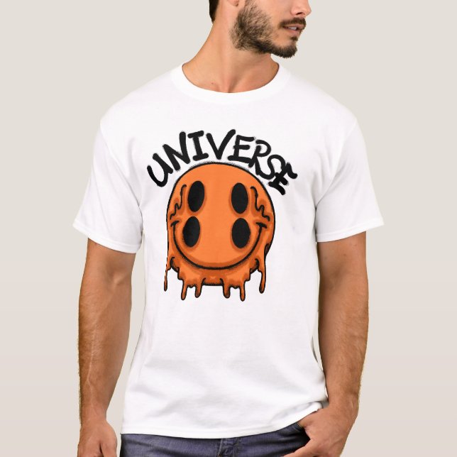 Camiseta Melting Orange Smile streetwear (Anverso)