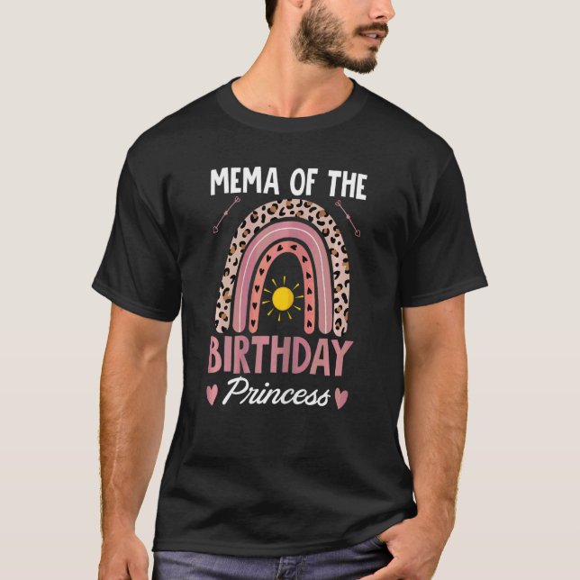 Camiseta Mema Del Arcoiris De La Princesa Leopa De Cumpleañ (Anverso)