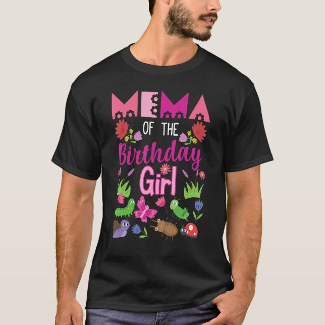 Camiseta Mema Del Chica De Cumpleaños Bug Insect Fiesta Bda (Anverso)