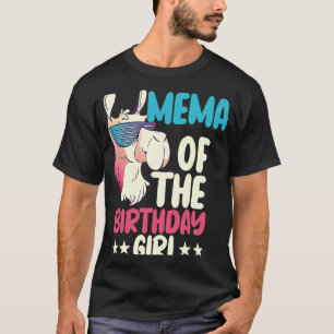 Camiseta Mema del Chica de cumpleaños Llama Bday Alpaca Fie
