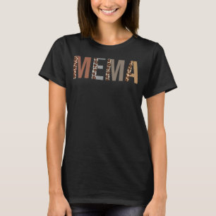 Camiseta Mema Leopard Print Mom Cute Día de la Madre Grandm
