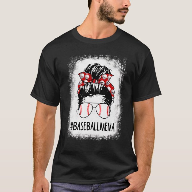 Camiseta Mema Life Messy Bun Softball Baseball Moda (Anverso)