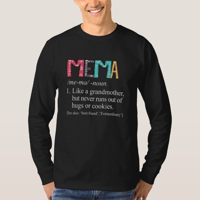 Camiseta Mema Never Runs Out Of Hugs and Cookies Grandma (Anverso)
