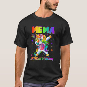 Camiseta Mema Of The Birthday Princess Girl Dabbing Unicorn