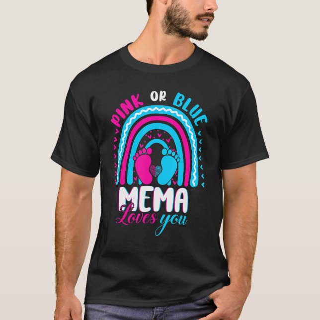 Camiseta Mema rosa o azul te ama género revela Fiesta Fa (Anverso)