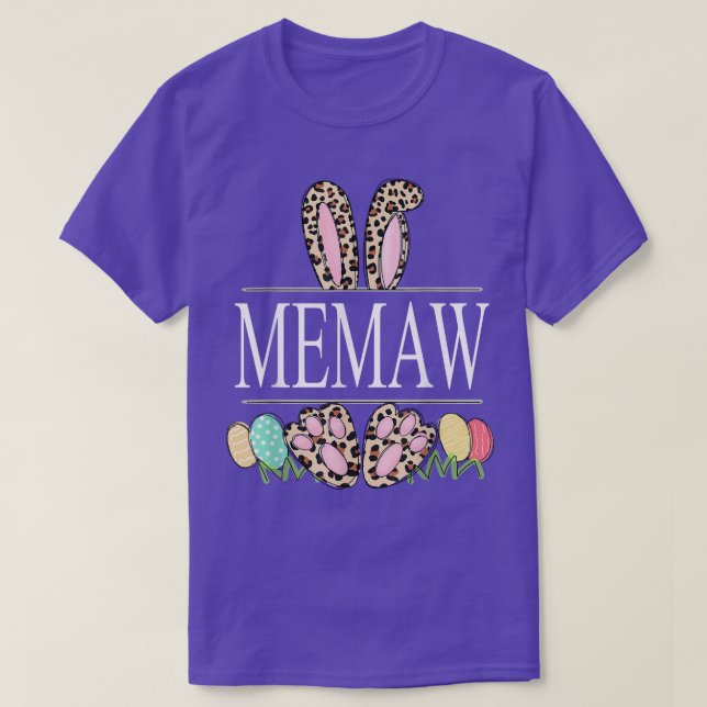 Camiseta memaw Bunny Leopard Grandma Easter Day Rabbit Eggs (Diseño del anverso)