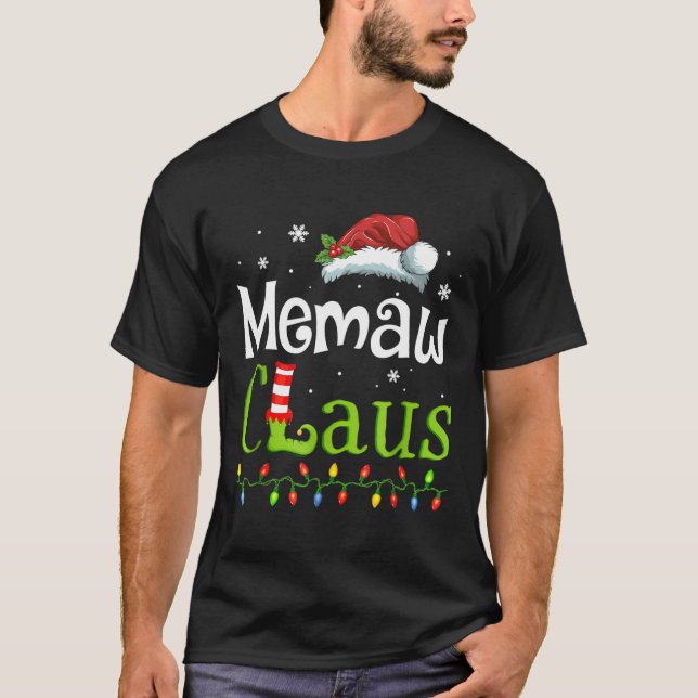 Camiseta Memaw Claus Santa Abuela Navidades divertidos Idea (Anverso)