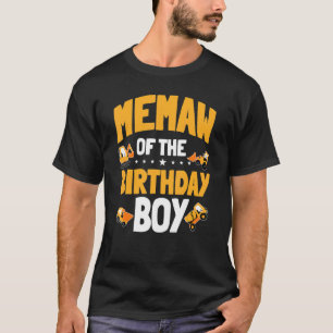 Camiseta Memaw De Birthday Boy Construction Worker Bday