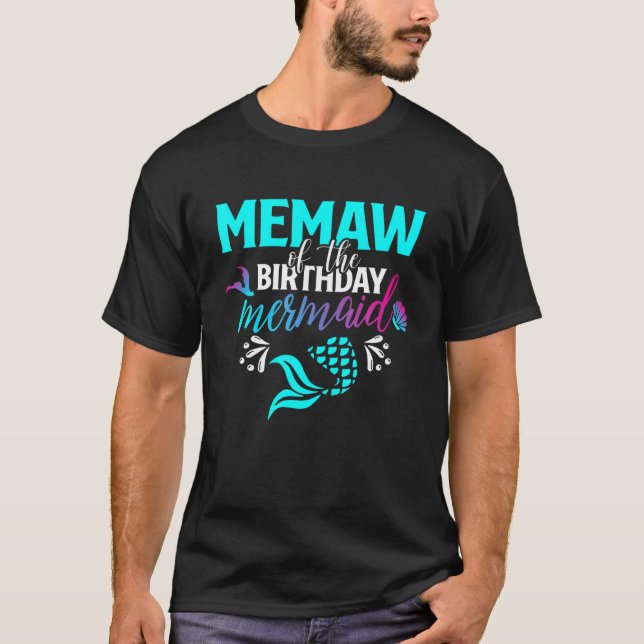 Camiseta Memaw De La Familia Matanza De La Sirena De Cumple (Anverso)