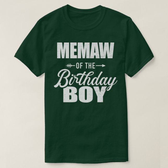 Camiseta Memaw Del Niño De Cumpleaños Que Coincide Con La F (Diseño del anverso)