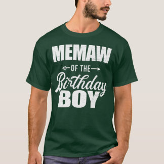 Camiseta Memaw Del Niño De Cumpleaños Que Coincide Con La F