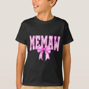 Camiseta Memaw estampado floral rosa lazo coquette abuela p