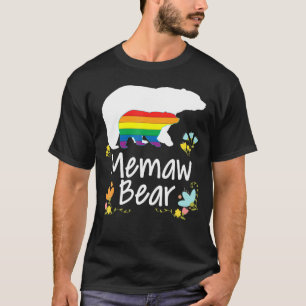 Camiseta Memaw Lgbt Oso Orgullo Lesbiano Gay Floral Arcoiri