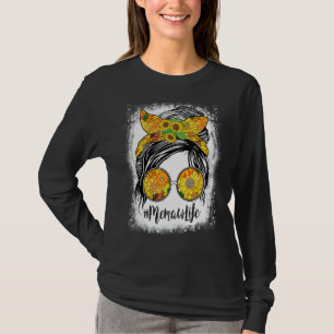 Camiseta Memaw Life Bleached Memaw Life Sunflower Messy Bu