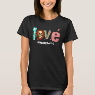 Camiseta Memaw Life Love Grandma Skull Rosa Día de la Madre