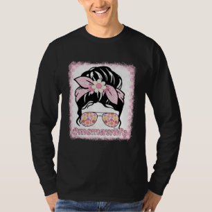 Camiseta Memaw Moño Desordenado Blanquea Flor Hippie Groovy