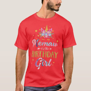 Camiseta Memaw Of Birthday Chica Mother Gifts Unicorn Bi
