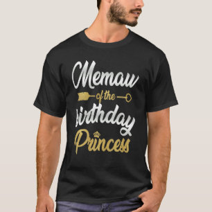 Camiseta Memaw Of Birthday Princess Chica Fiesta Family M
