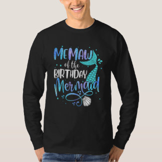 Camiseta Memaw Of The Birthday Mermaid Family Matching Part