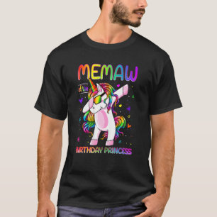 Camiseta Memaw Of The Birthday Princess Girl Dabbing Unicor