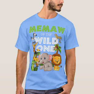 Camiseta Memaw of the Wild One Zoo Birthday Safari Jungle A