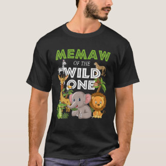 Camiseta Memaw Of The Wild One Zoo Birthday Safari Jungle A