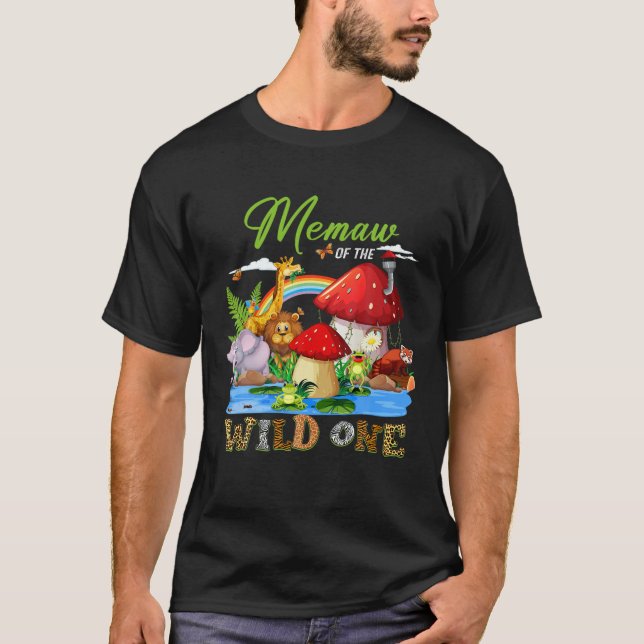 Camiseta Memaw Of The Wild One Zoo Birthday Woodland Animal (Anverso)