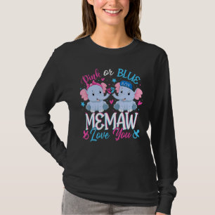 Camiseta Memaw Rosa O Azul Ama A Los Elefantes Género Del B