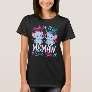 Camiseta Memaw Rosa O Azul Ama A Los Elefantes Género Del B