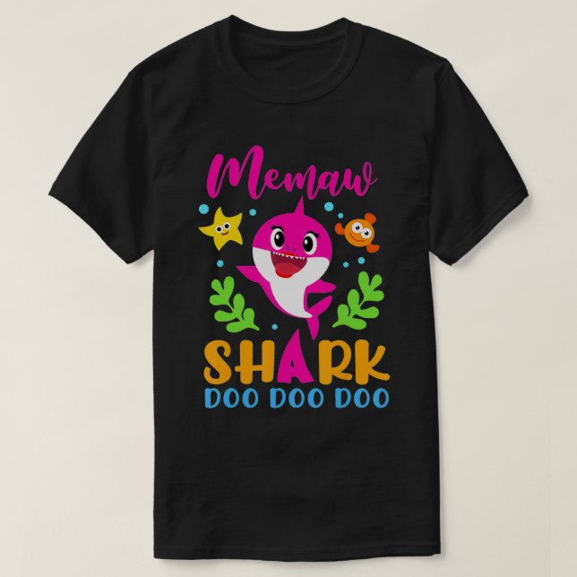 Camiseta Memaw Shark Memaw Shark Lover Día de la Madre (Diseño del anverso)