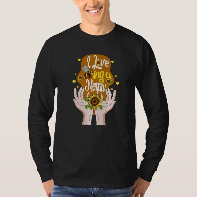 Camiseta Memaw Simple I Love Being A Memaw Bee Sunflower Sp (Anverso)