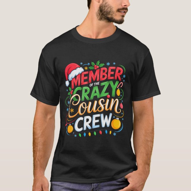 Camiseta Member Of The Crazy Cousin Crew Christmas Squad Bi (Anverso)