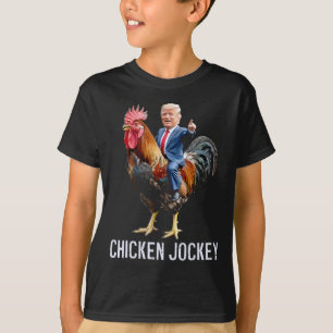 Camiseta Meme 1 divertido de Jockey sobre pollo Trump