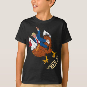 Camiseta Meme 2 divertido sobre el jockey sobre pollo Trump