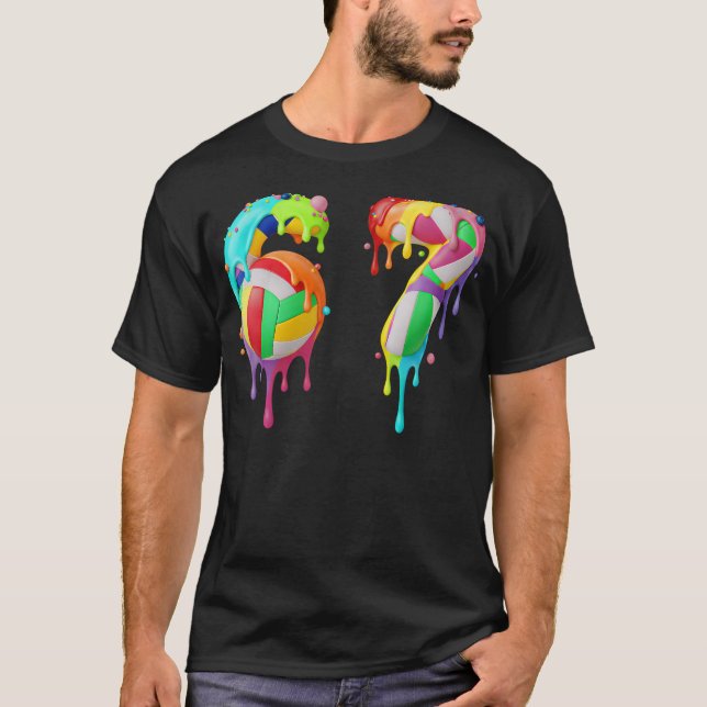 Camiseta Meme 67 Número Seis 6 Siete 7 Helado Gotea (Anverso)