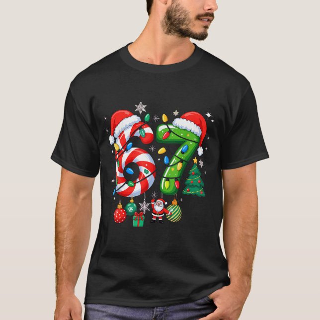 Camiseta Meme 6 7 Christmas Matching Outfit Six Seven Trend (Anverso)