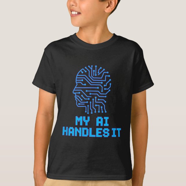 Camiseta Meme Ai Funny Maneja El Humor Robótico Artificial (Anverso)