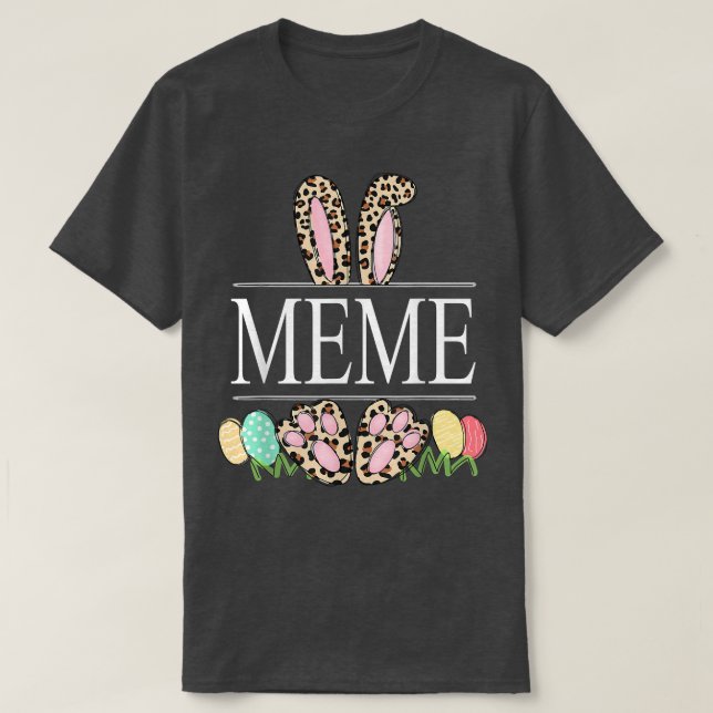Camiseta meme Bunny Leopard Grandma Easter Day Rabbit Eggs  (Diseño del anverso)