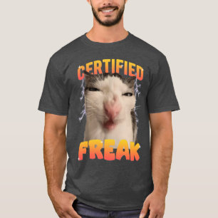 Camiseta Meme Cat Certified Freak Eat Cement maldice divers