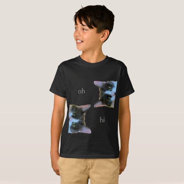 Camiseta Meme cat dice oh hola y ok, adiós (Anverso completo)